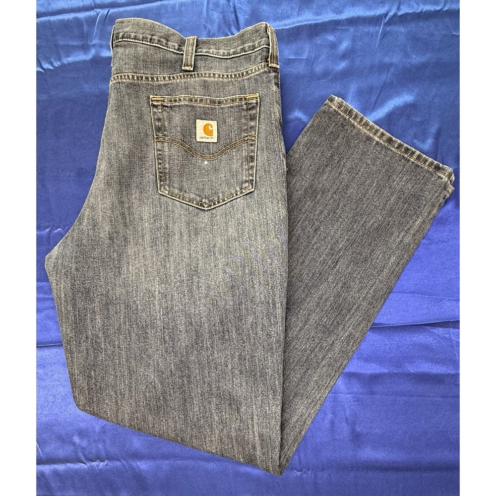 Carhartt Men's 40x34 Relaxed Fit Straight Leg Blue Denim Casual Jeans Work Pants